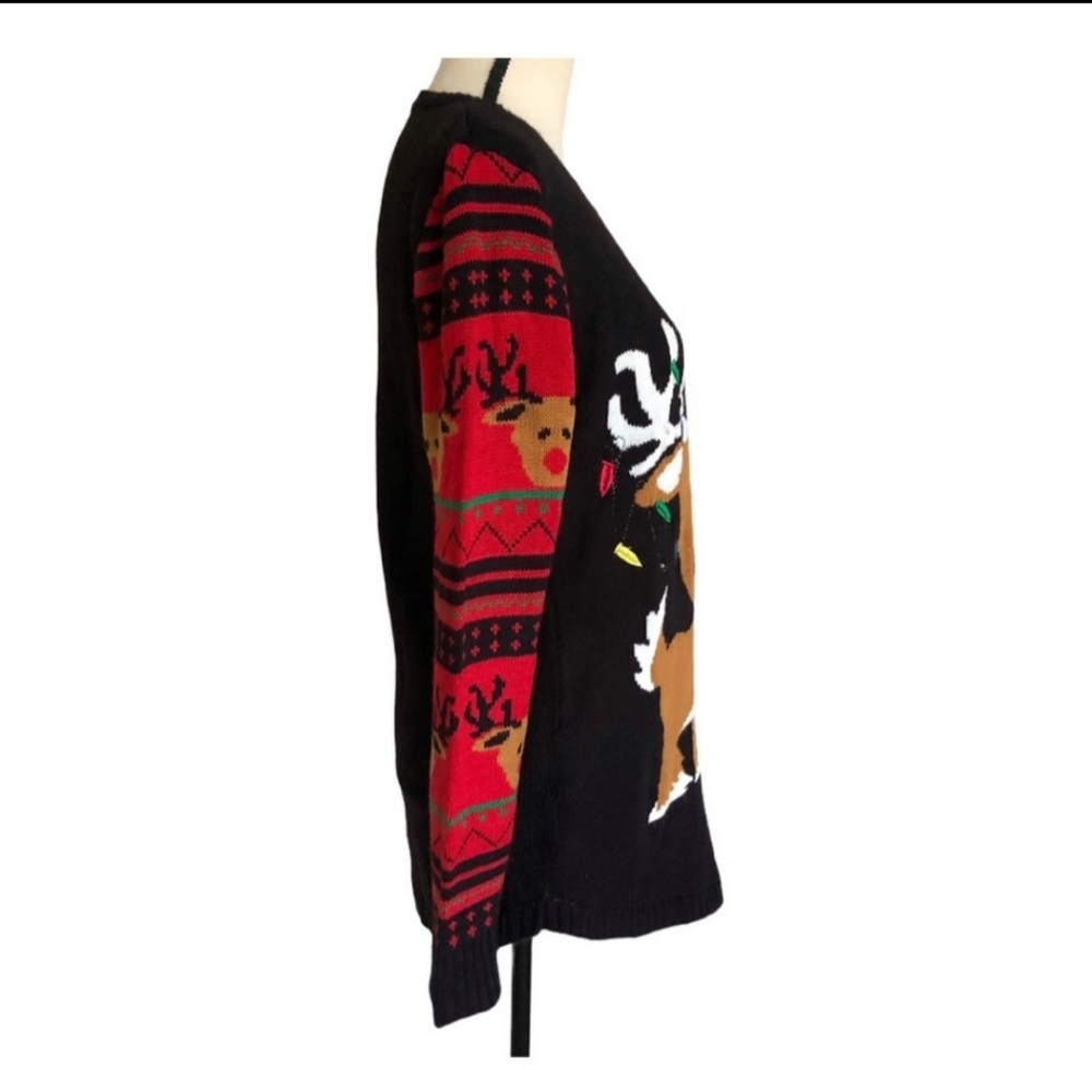 NWOT REINDEER LIGHT UP UGLY CHRISTMAS SWEATER - Picture 4 of 8